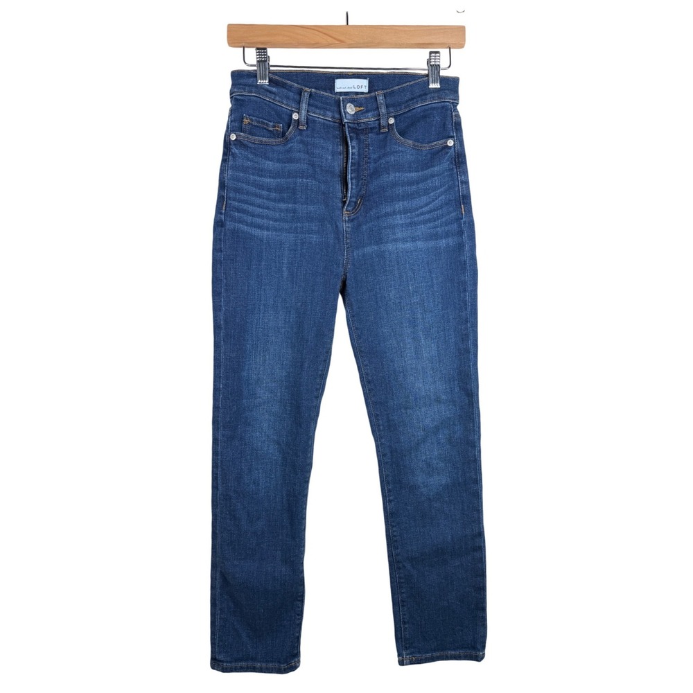 Loft The Straight Crop Jeans size 00/24 Blue